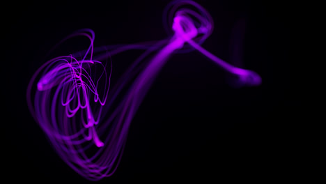 Líneas-De-Partículas-De-Fibra-óptica-Futuristas-Que-Fluyen-O-Se-Mueven-Efecto-Animación-De-Bucle-Abstracto-Sobre-Fondo-Negro